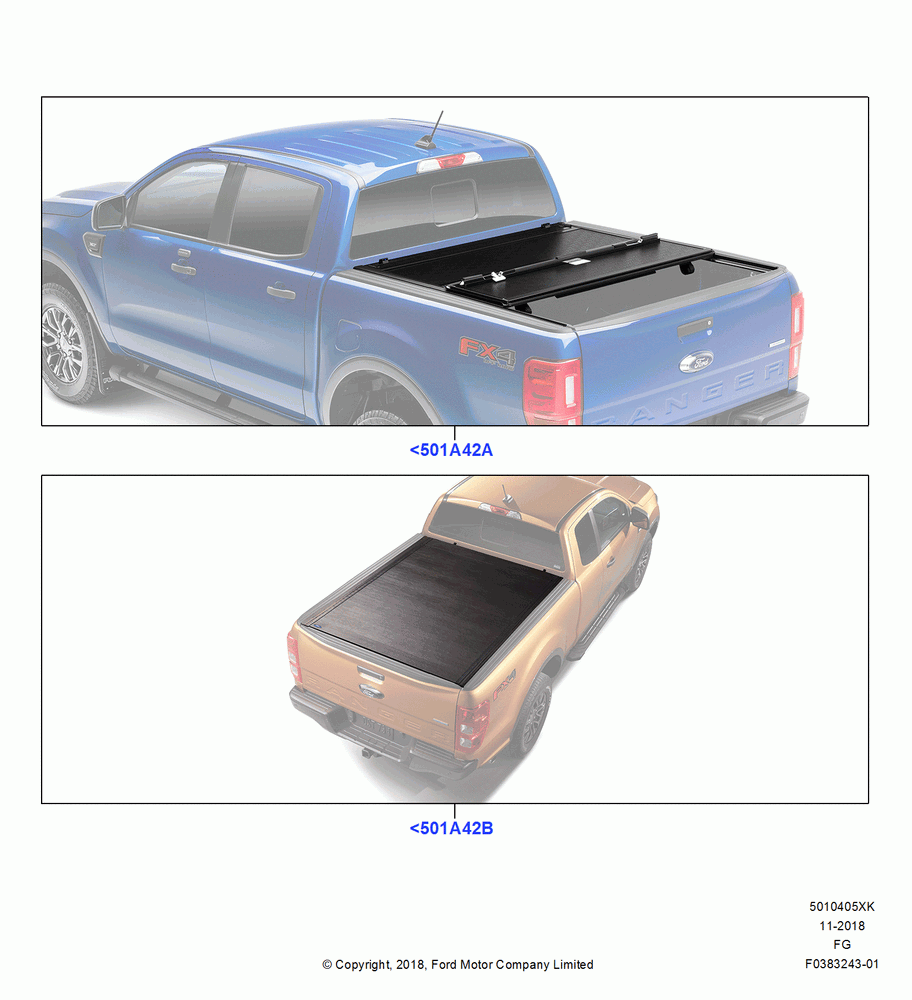 05XK - Pick Up Box/Tailgate and Tonneau, Accessory, Hard Folding Tonneau Covers, Hard Roll-Up Tonneau Cover; 26/NOV/2018