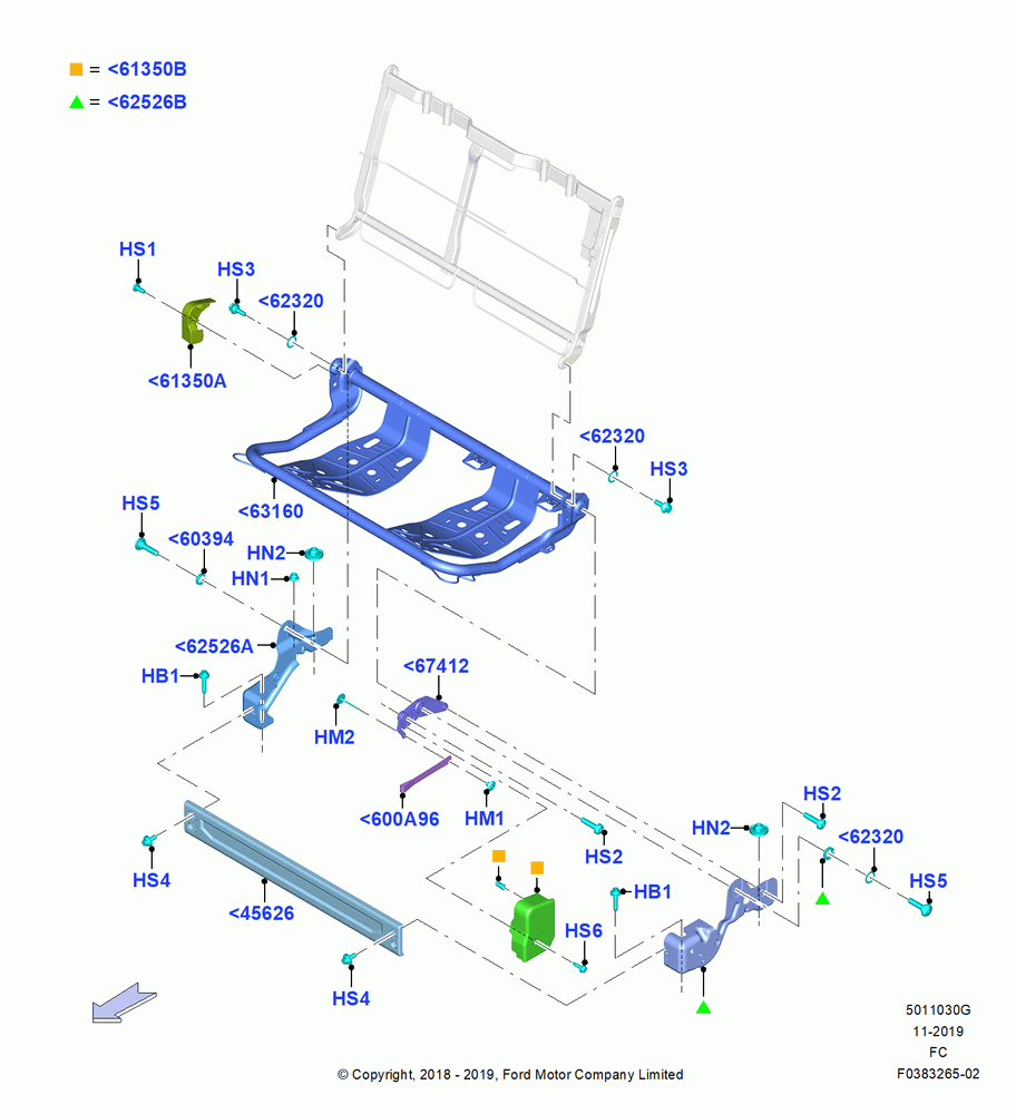 30G - Rear Seat Base, Crew Cab, Less Rear Seat Center Armrest, 60% Seat, LH; 22/OCT/2018