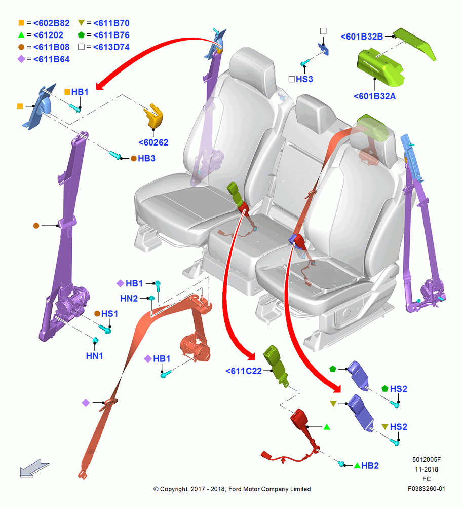 05F - Front Seat Belts, Regular Cab; 17/JUL/2017
