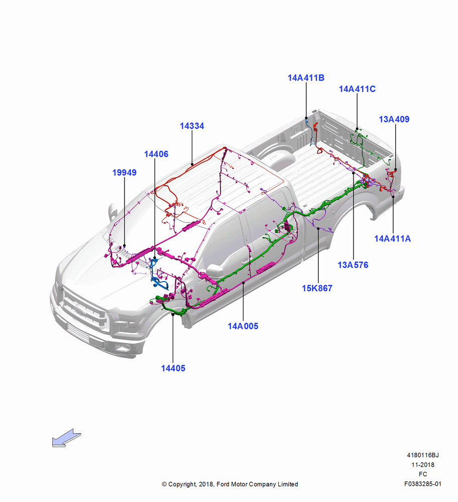 16BJ - Wiring - Body And Roof Console, Crew Cab, Kansas City Plant Build; 05/NOV/2018