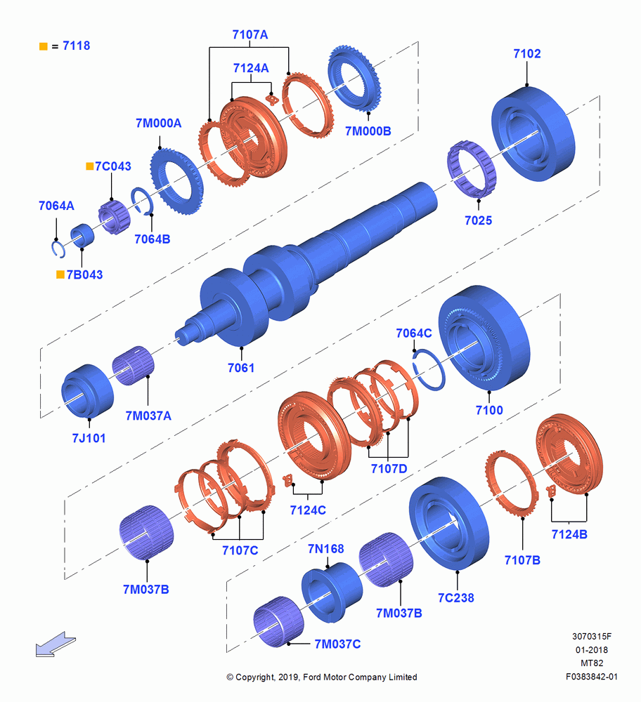 15F - Output Shaft, Gear Sets & Bearings, 2.3L EcoBoost, 6 Speed Manual Transmission-MT82, 2.0 EcoBlue E, 2.0 EcoBlue F; 02/OCT/2017