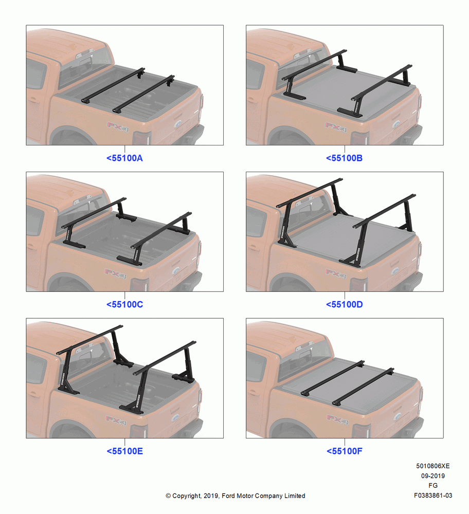 06XE - Accessory Roof Rack Mounting Kits, Yakima Bed Rack Products; 26/NOV/2018