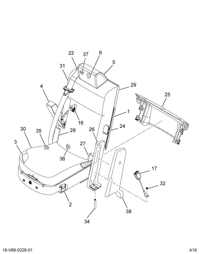 ..SEAT,PASSENGER  NON-SUSP, CENT (FC4Z-7060004-D)
