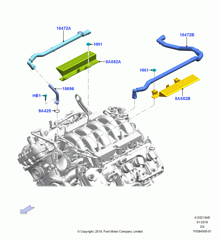 15AE - Heater Hoses, 5.0L V8 32V DOHC EFI Modular; 11/JUN/2018
