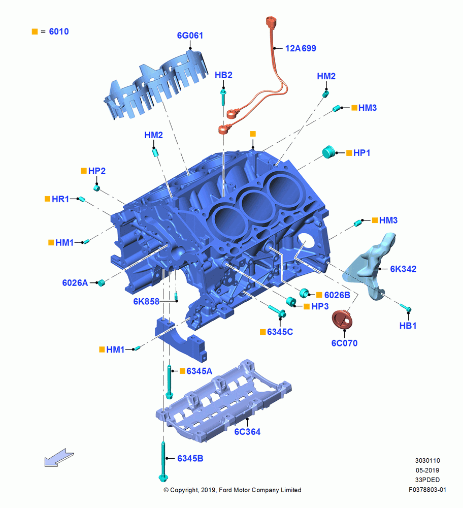 10A - Cylinder Block and Plugs, 3.3L Duratec, 3.3L D4 G DI TIVCT NA Upgrade; 06/MAY/2019