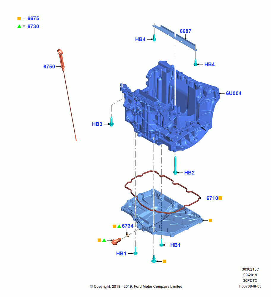 15C - Oil Pan/Oil Level Indicator, 3.0L GTDI TC V6 Petrol, 3.0L Nano-D4-G-GTDI-CD6R-PHEV; 06/MAY/2019