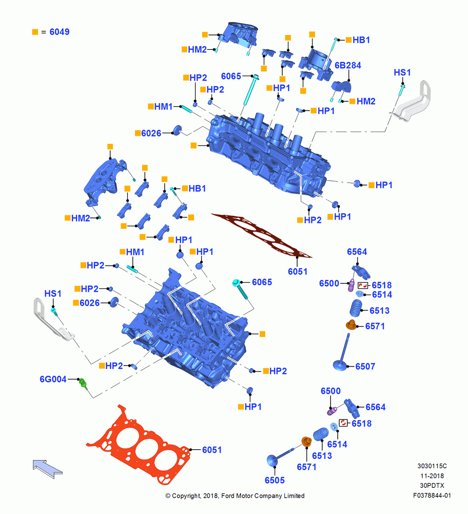 15C - Cylinder Head, 3.0L GTDI TC V6 Petrol, 3.0L Nano-D4-G-GTDI-CD6R-PHEV; 06/MAY/2019
