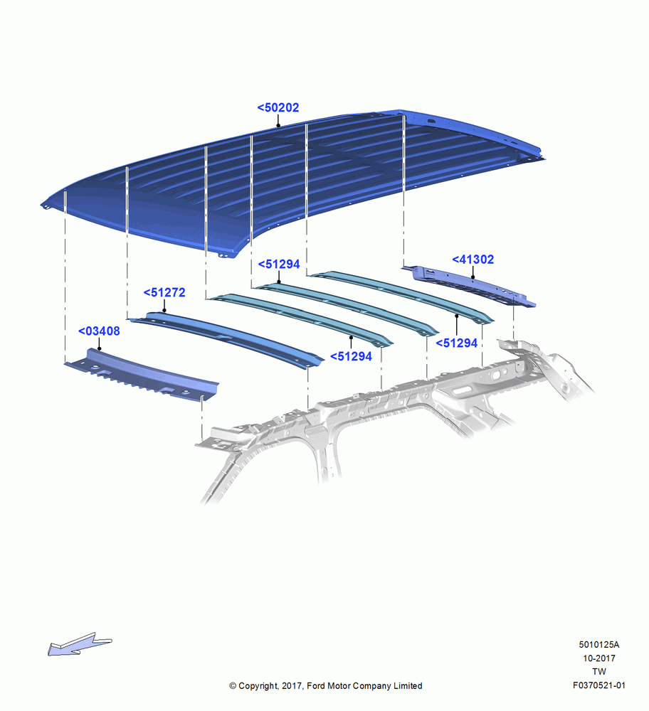 25A - Roof - Sheet Metal, Less Sun Roof; 06/MAY/2019