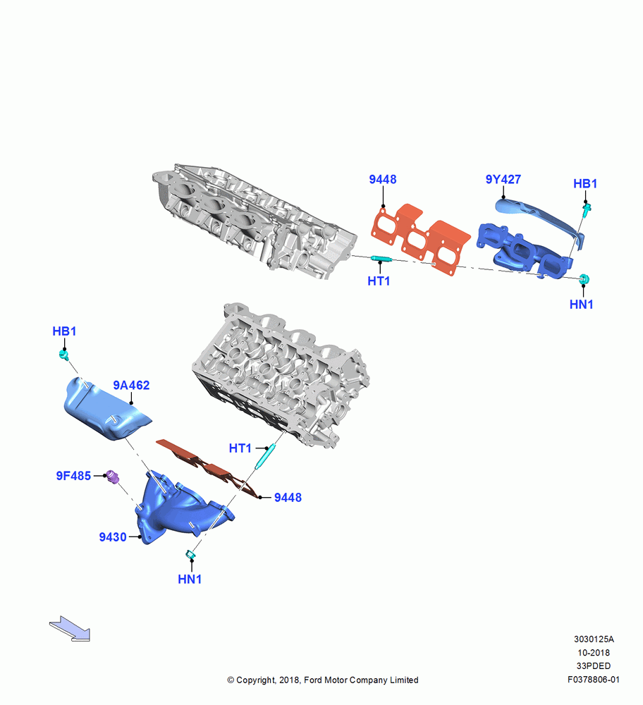 25A - Exhaust Manifold, 3.3L Duratec, 3.3L D4 G DI TIVCT NA Upgrade; 06/MAY/2019