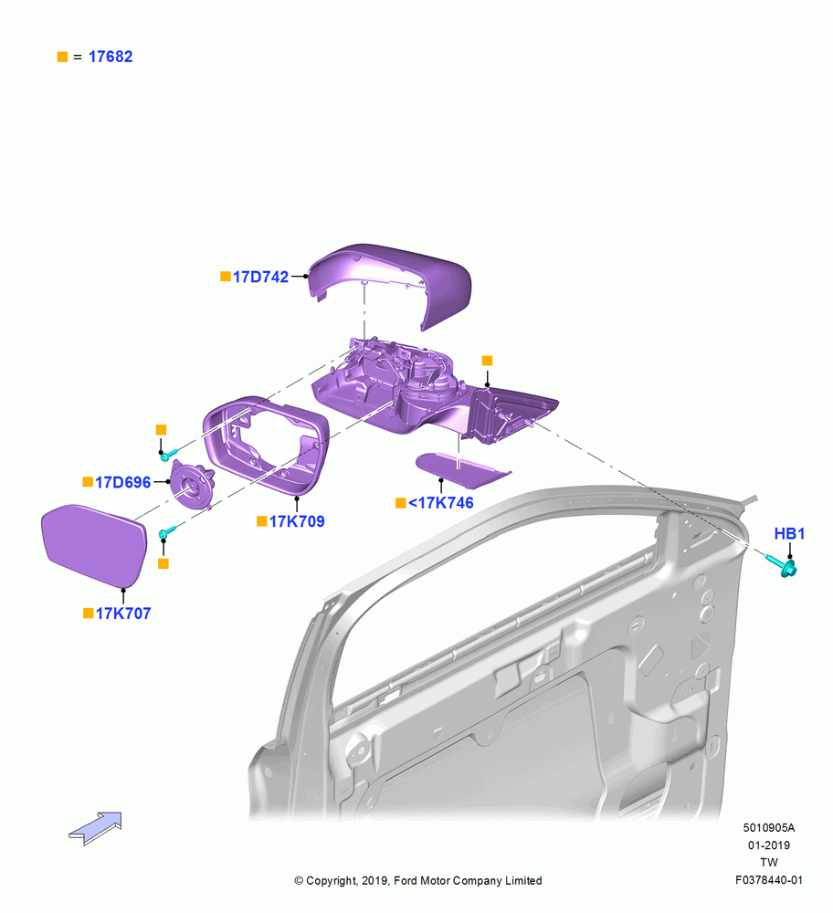 05A - Exterior Rear View Mirror, Dual Power Heated Fold Back Mirror, With Dual Manual Exterior Mirrors, Dual Power/Heated Mirrors Mic; 06/MAY/2019