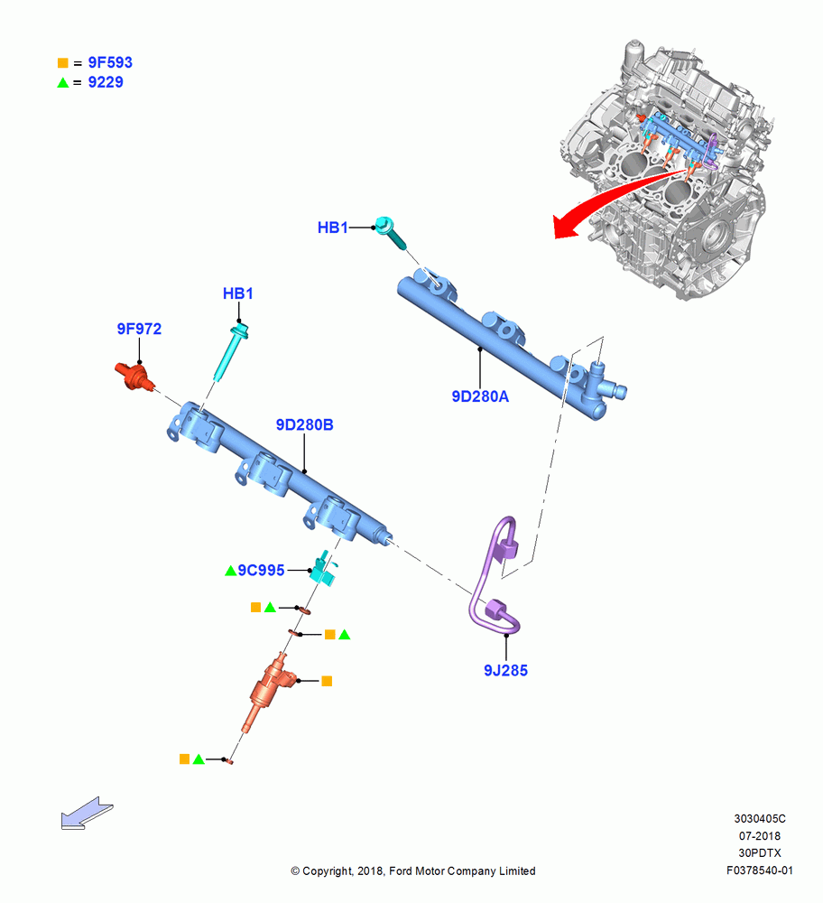 05C - Fuel Injectors and Pipes, 3.0L GTDI TC V6 Petrol, 3.0L Nano-D4-G-GTDI-CD6R-PHEV; 06/MAY/2019