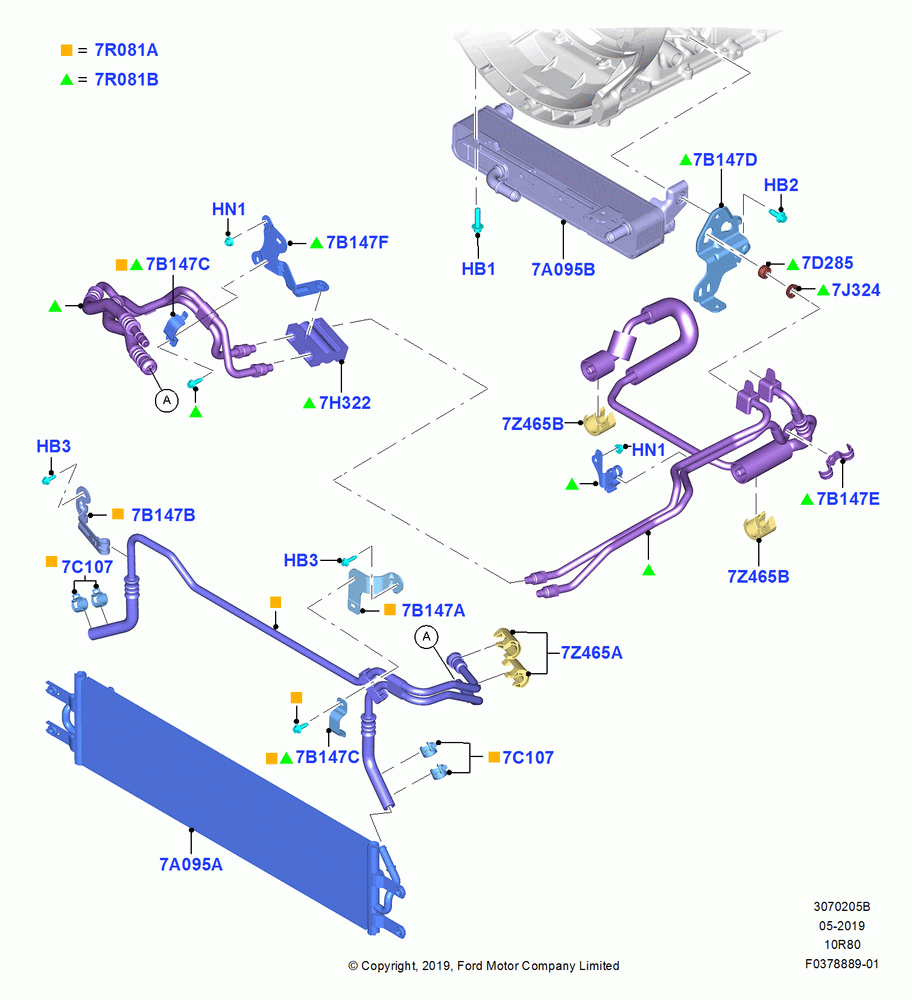 05B - Transmission Cooling Systems, 10 Speed Auto Transmission (10R80), 3.0L GTDI TC V6 Petrol; 06/MAY/2019