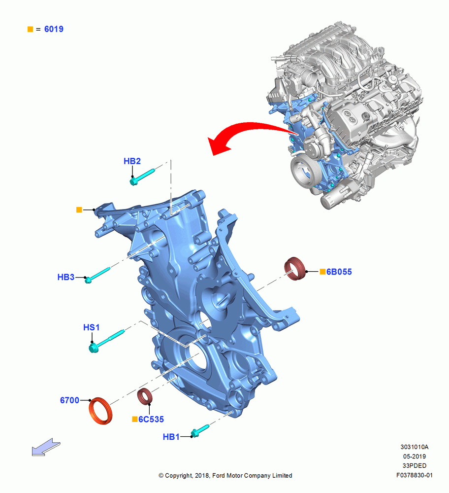 Timing Gear Covers, 3.3L Duratec, 3.3L D4 G DI TIVCT NA Upgrade