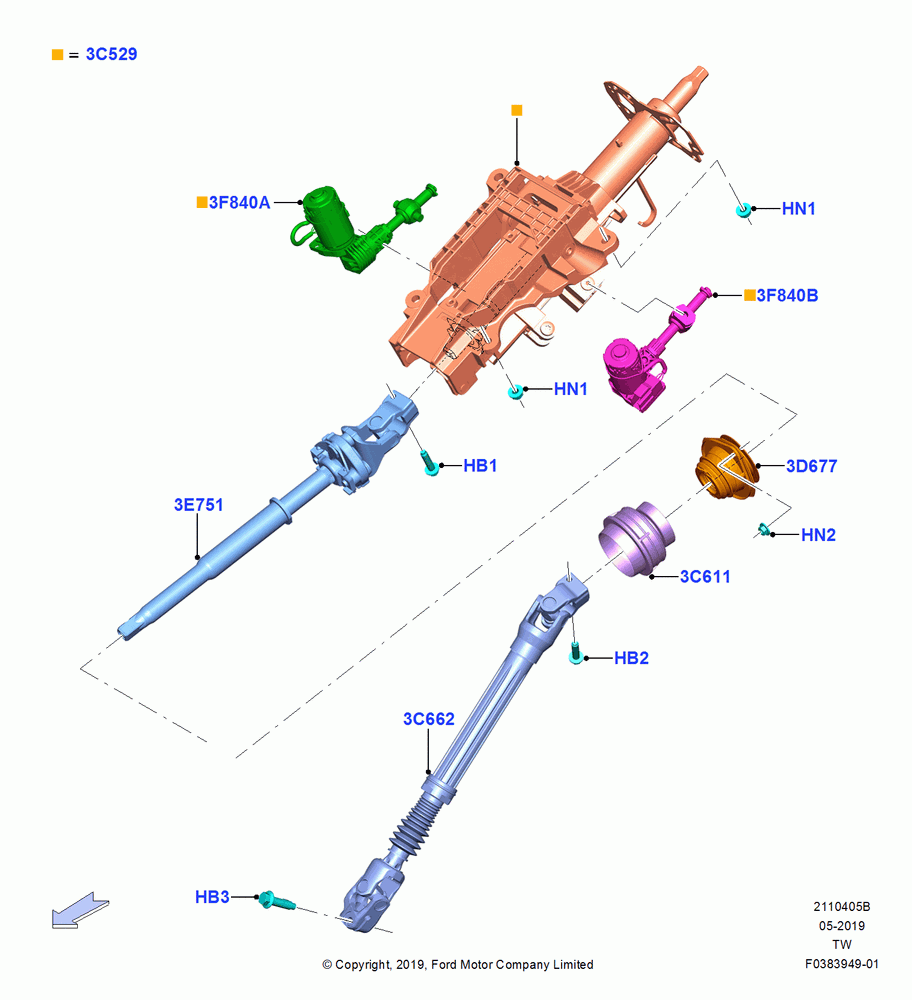 Steering Column, Power Tilt/Telescopic Strg Column