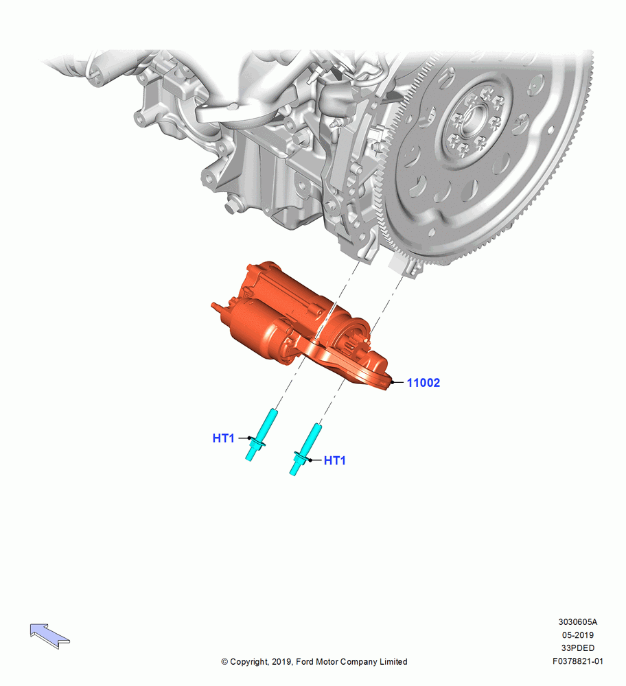 05A - Starter Motor, 3.3L Duratec, 3.3L D4 G DI TIVCT NA Upgrade; 06/MAY/2019