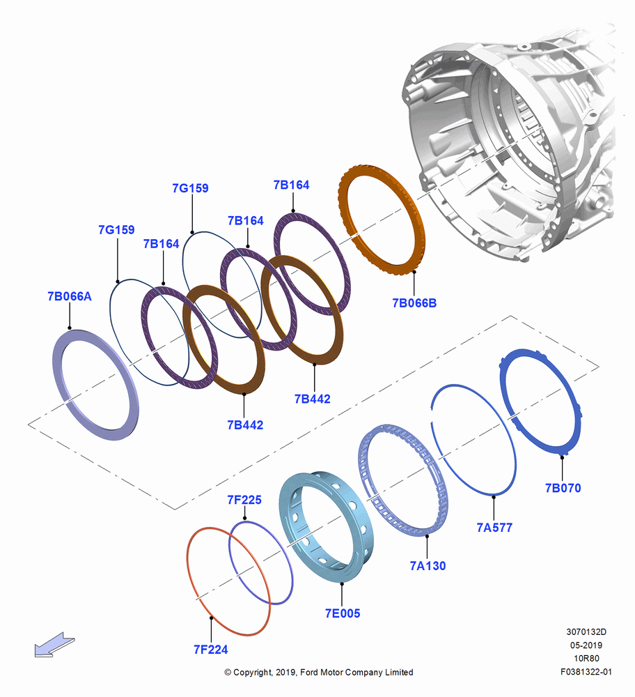 32D - Intermediate Clutch and Components, 10 Speed Auto Transmission (10R80), 3.3L Duratec, Same As A Clutch; 06/MAY/2019