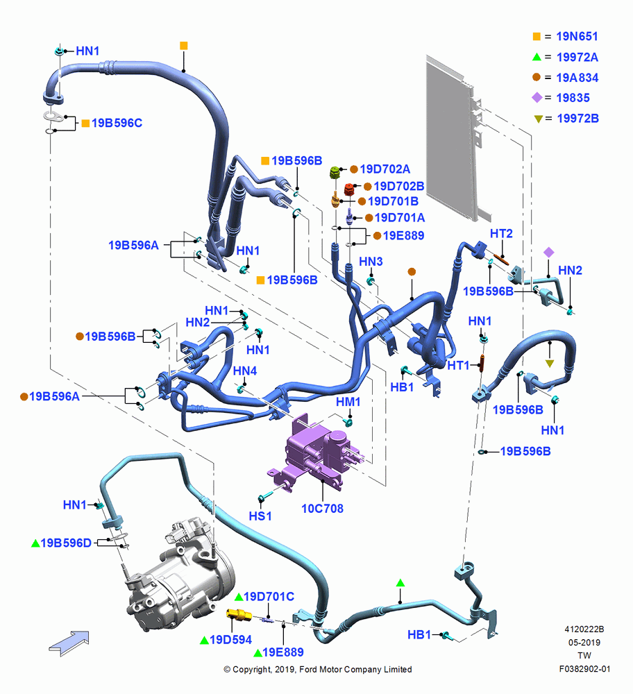 22B - Air Conditioning System, 3.3L D4 G DI TIVCT NA Upgrade, Under Hood; 06/MAY/2019