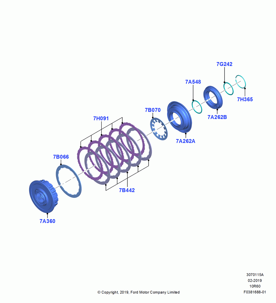 15A - Forward Clutch and Components, 10 Speed Transmission - 10R60, Same As E Clutch; 06/MAY/2019