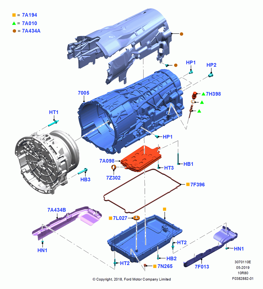10E - Transmission External Components, LTD, 3.3L D4 G DI TIVCT NA Upgrade, Mod Hybrid Trnaxle - A10R80-MHT; 06/MAY/2019