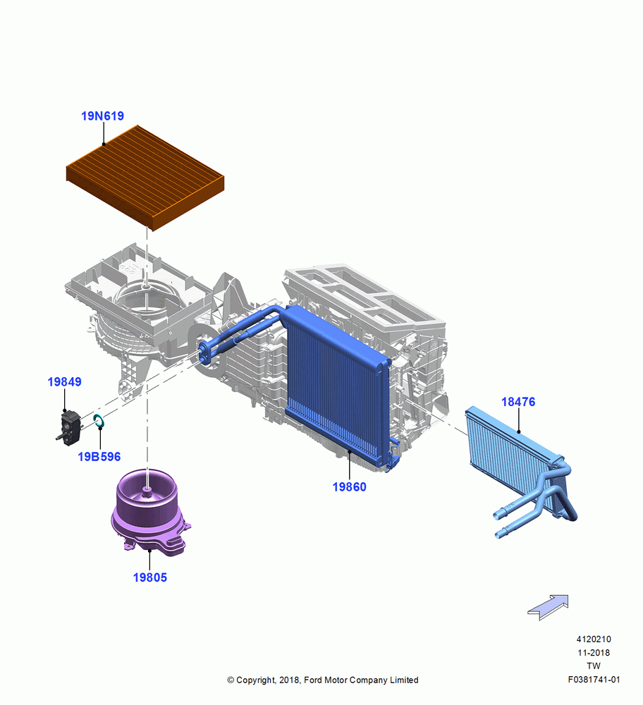 10 - Heater/Air Cond.Internal Components; 06/MAY/2019