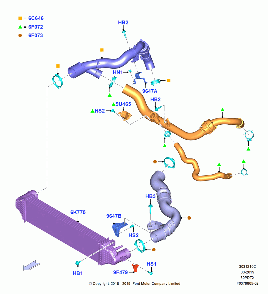 10C - Intercooler/Air Ducts and Hoses, 3.0L GTDI TC V6 Petrol, 3.0L Nano-D4-G-GTDI-CD6R-PHEV; 06/MAY/2019