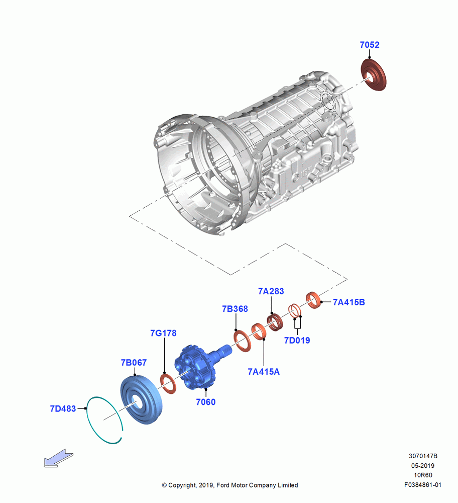 47B - Output Shafts, 10 Speed Transmission - 10R60, LHD 4WD (FTD); 06/MAY/2019