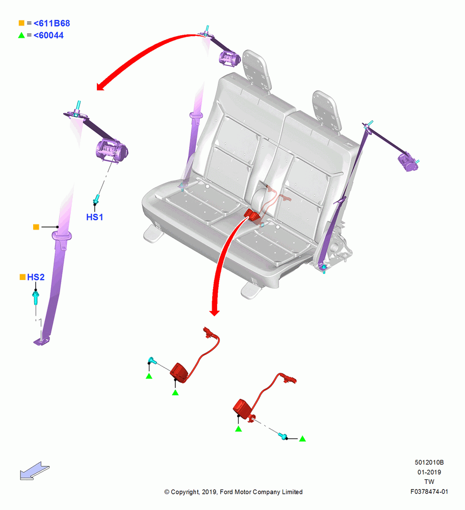 10B - Rear Seat Belts, All Third Row Seating; 06/MAY/2019