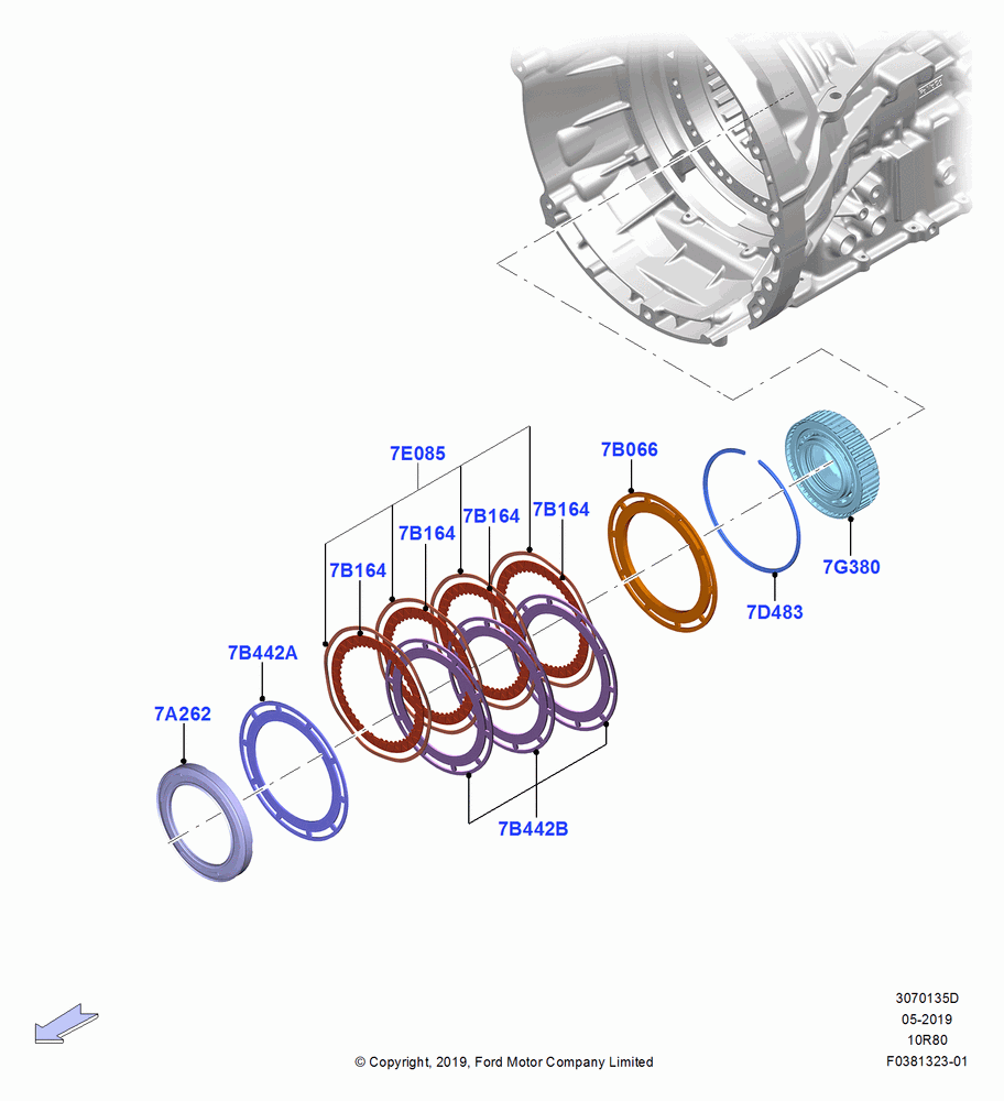 35D - Overdrive Clutch and Components, 10 Speed Auto Transmission (10R80), 3.3L Duratec, Same As B Clutch; 06/MAY/2019