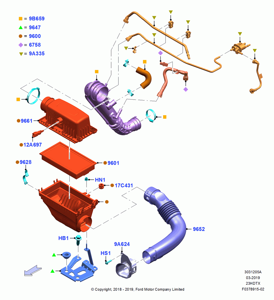 05A - Air Cleaner, 2.3L EcoBoost; 06/MAY/2019