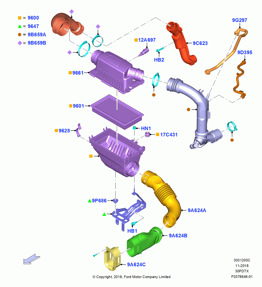 05C - Air Cleaner, 3.0L GTDI TC V6 Petrol, 3.0L Nano-D4-G-GTDI-CD6R-PHEV; 06/MAY/2019