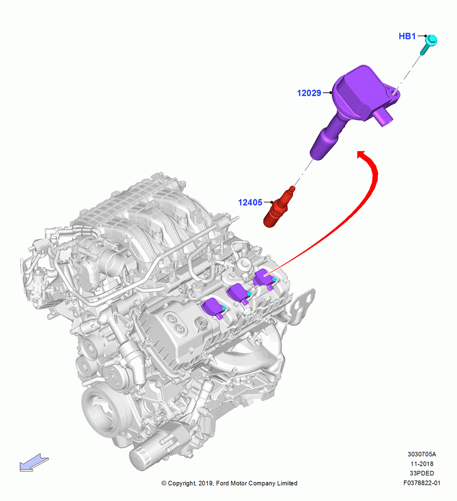 05A - Ignition Coil and Wires/Spark Plugs, 3.3L Duratec, 3.3L D4 G DI TIVCT NA Upgrade; 06/MAY/2019