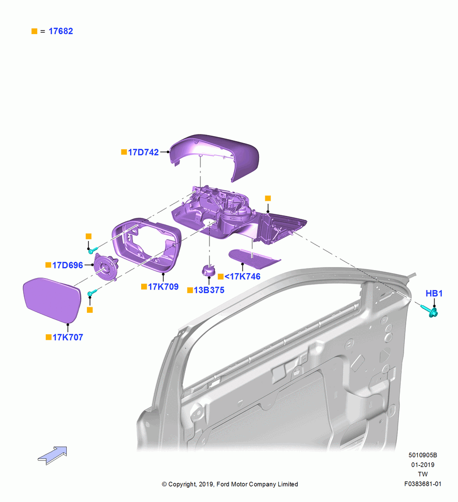 05B - Exterior Rear View Mirror, Dual Power Heated Exterior Mirrors, Dual P/Heat/Signal/Pud Lamp/Blis; 06/MAY/2019