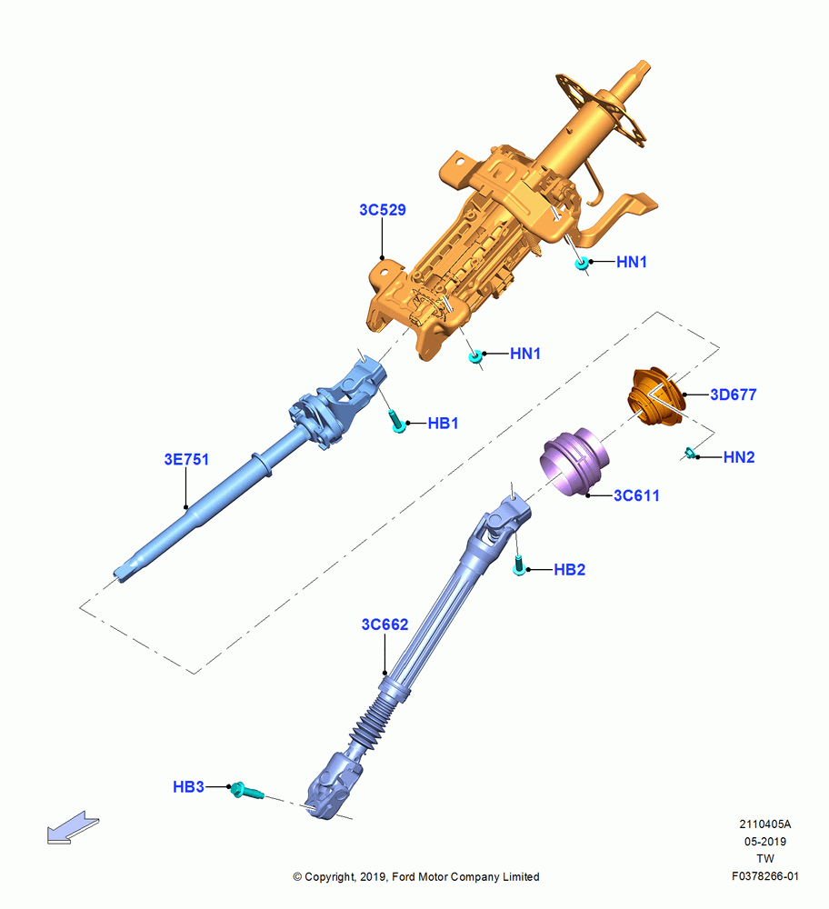 Steering Column, With Manual Tilt/Slide Stg Column