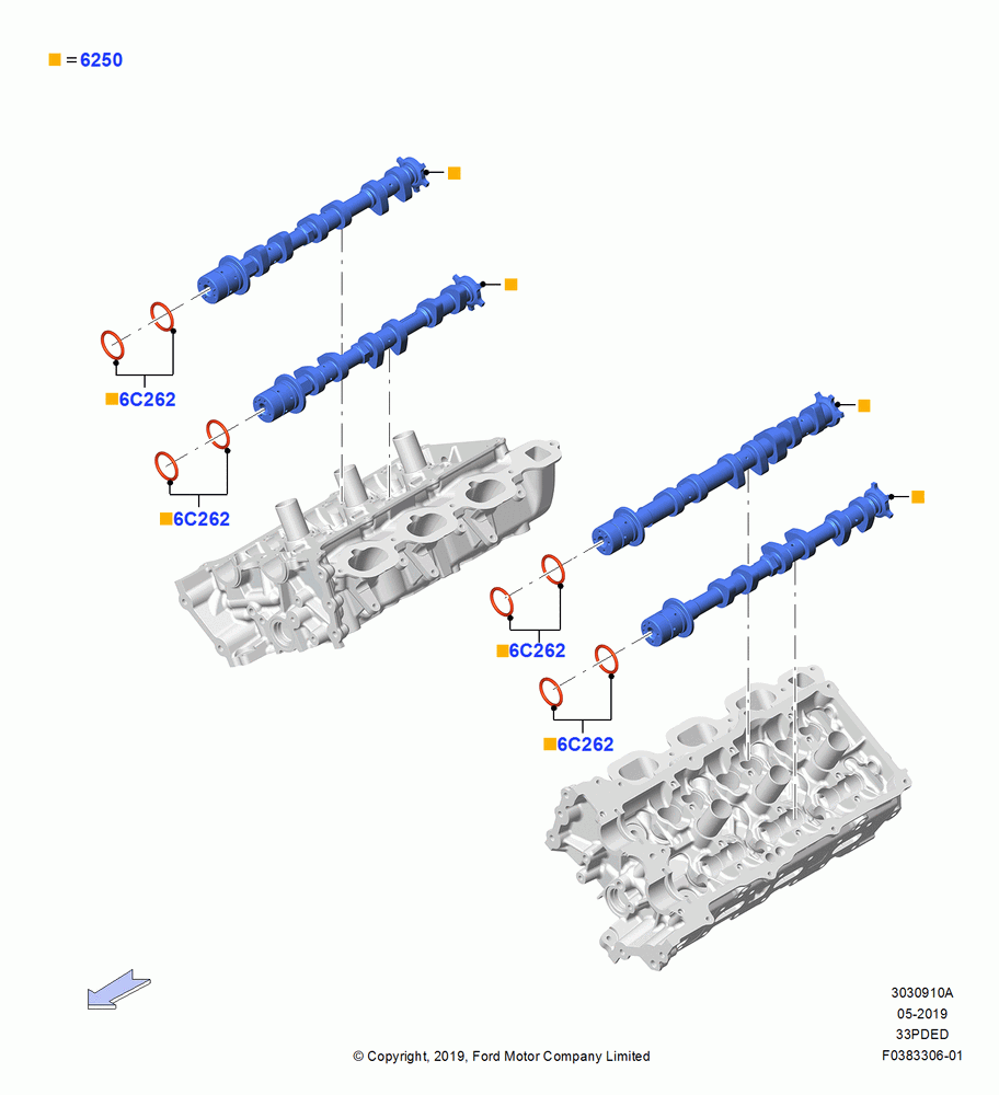 Camshaft, 3.3L Duratec, 3.3L D4 G DI TIVCT NA Upgrade