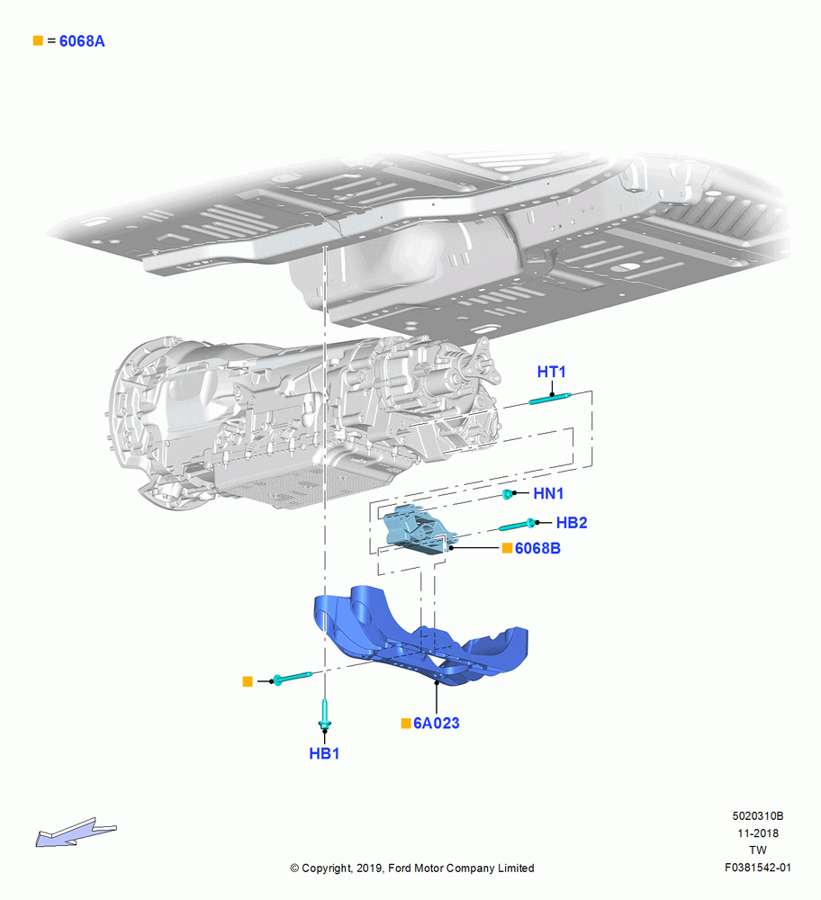 10B - Transmission Mounting, LHD 4WD (FTD); 06/MAY/2019