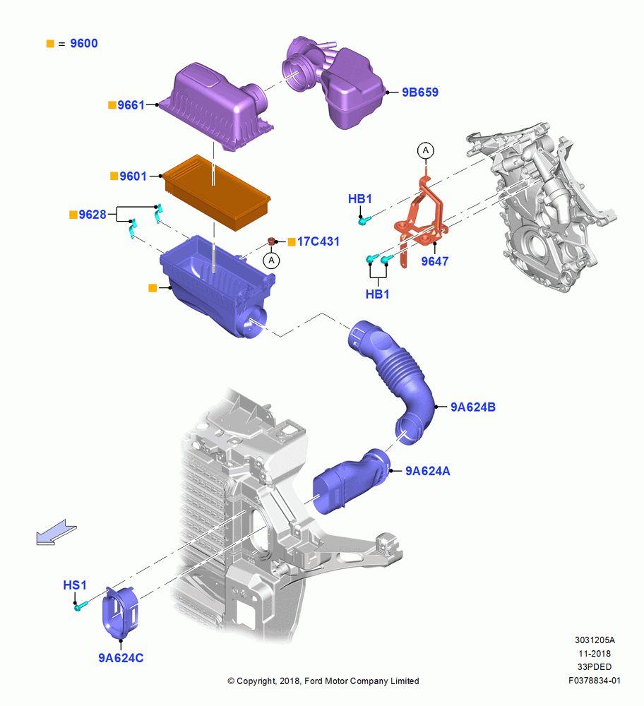 05A - Air Cleaner, 3.3L Duratec, 3.3L D4 G DI TIVCT NA Upgrade; 06/MAY/2019