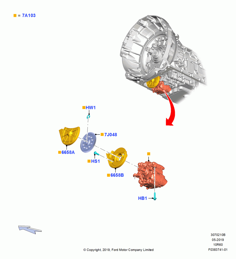 10B - Transmission Pump Assy, 10 Speed Transmission - 10R60, Standard Electric Starter Motor; 06/MAY/2019