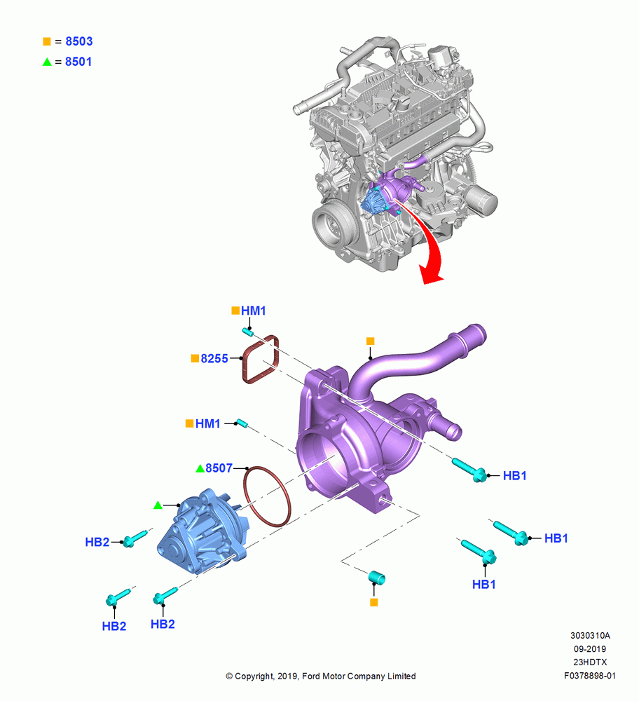 10A - Water Pump, 2.3L EcoBoost; 06/MAY/2019