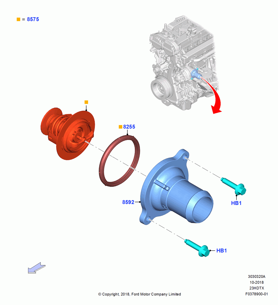 20A - Thermostat/Housing & Related Parts, 2.3L EcoBoost; 06/MAY/2019