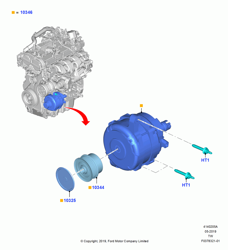 05A - Alternator and Mountings, 2.3L EcoBoost; 06/MAY/2019
