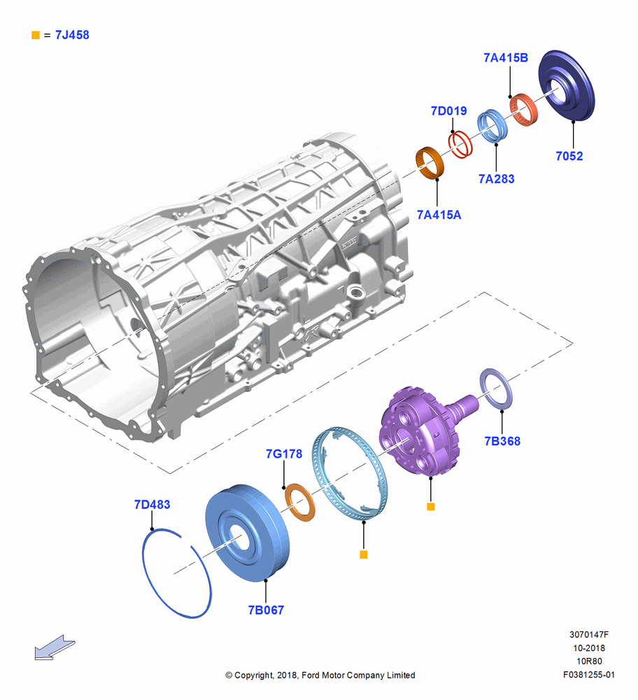 47F - Output Shafts, LHD 4WD (FTD), Mod Hybrid Trnaxle - A10R80-MHT; 06/MAY/2019