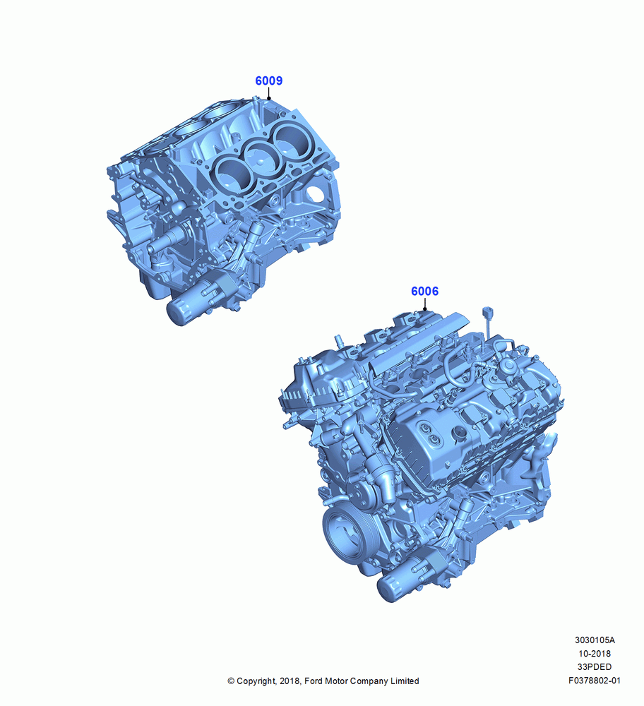 05A - Service Engine and Short Block, 3.3L Duratec, 3.3L D4 G DI TIVCT NA Upgrade; 06/MAY/2019