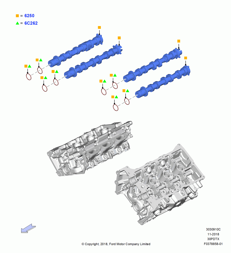 Camshaft, 3.0L GTDI TC V6 Petrol, 3.0L Nano-D4-G-GTDI-CD6R-PHEV