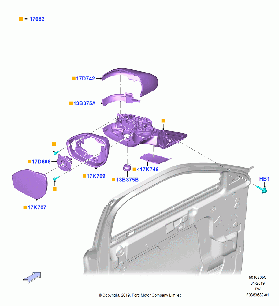 05C - Exterior Rear View Mirror, Dual Power Heated/Appr Lmp/Signal, Dual Pwr/Ht/Fold/Pud Lmp/Sig/Bsm; 06/MAY/2019