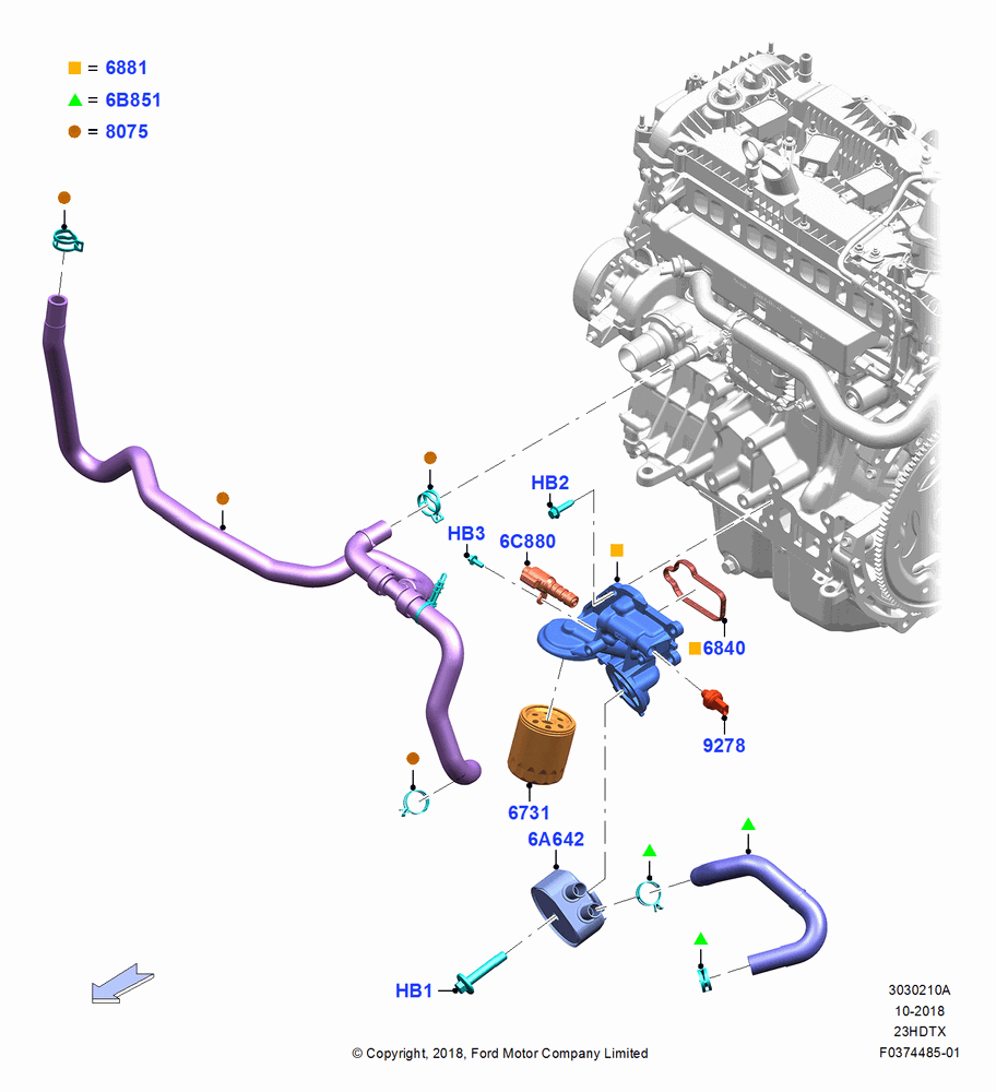10A - Oil Cooler and Filter, 2.3L EcoBoost; 06/MAY/2019