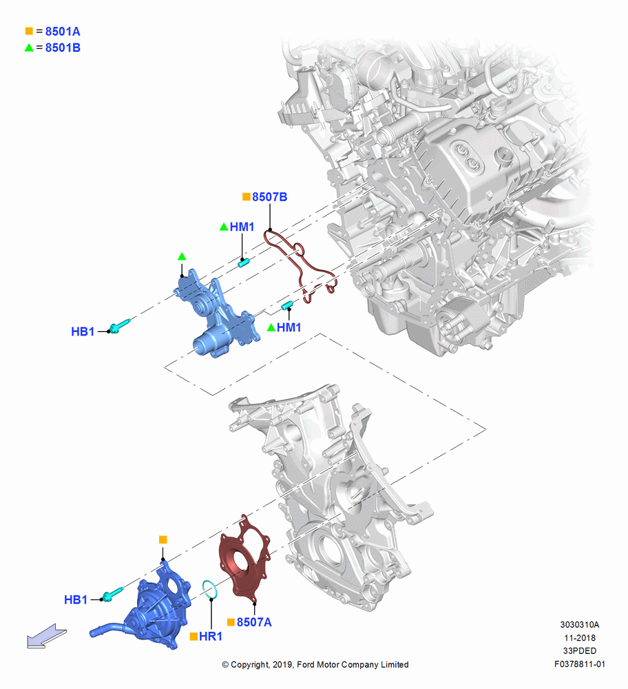 10A - Water Pump, 3.3L Duratec, 3.3L D4 G DI TIVCT NA Upgrade; 06/MAY/2019