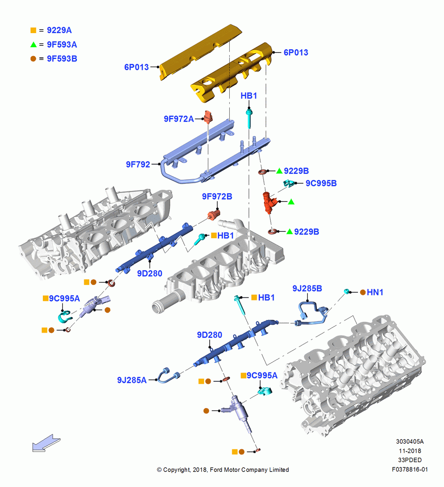 05A - Fuel Injectors and Pipes, 3.3L Duratec, 3.3L D4 G DI TIVCT NA Upgrade; 06/MAY/2019