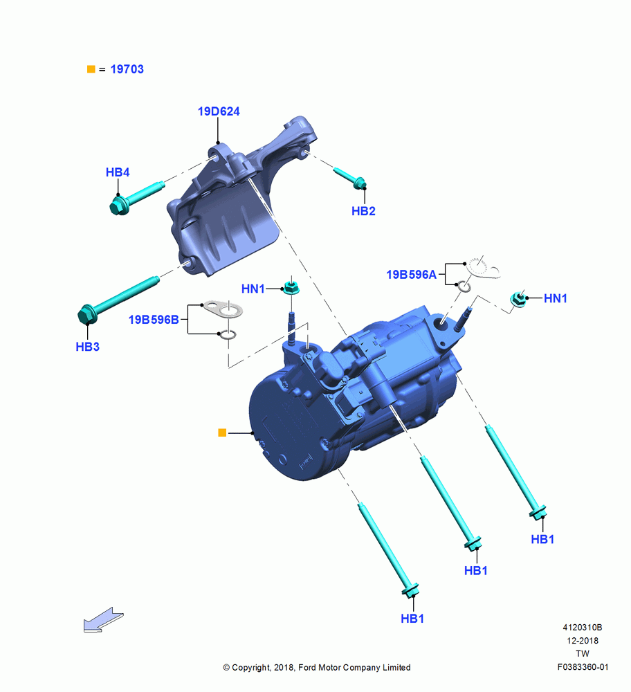 10B - Air Conditioning Condensr/Compressr, 3.3L D4 G DI TIVCT NA Upgrade, Compressor Assy; 06/MAY/2019
