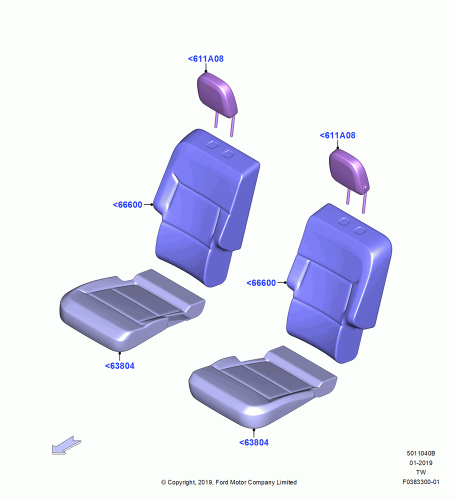 40B - Rear Seat Covers, Second Row Dual Seat; 06/MAY/2019
