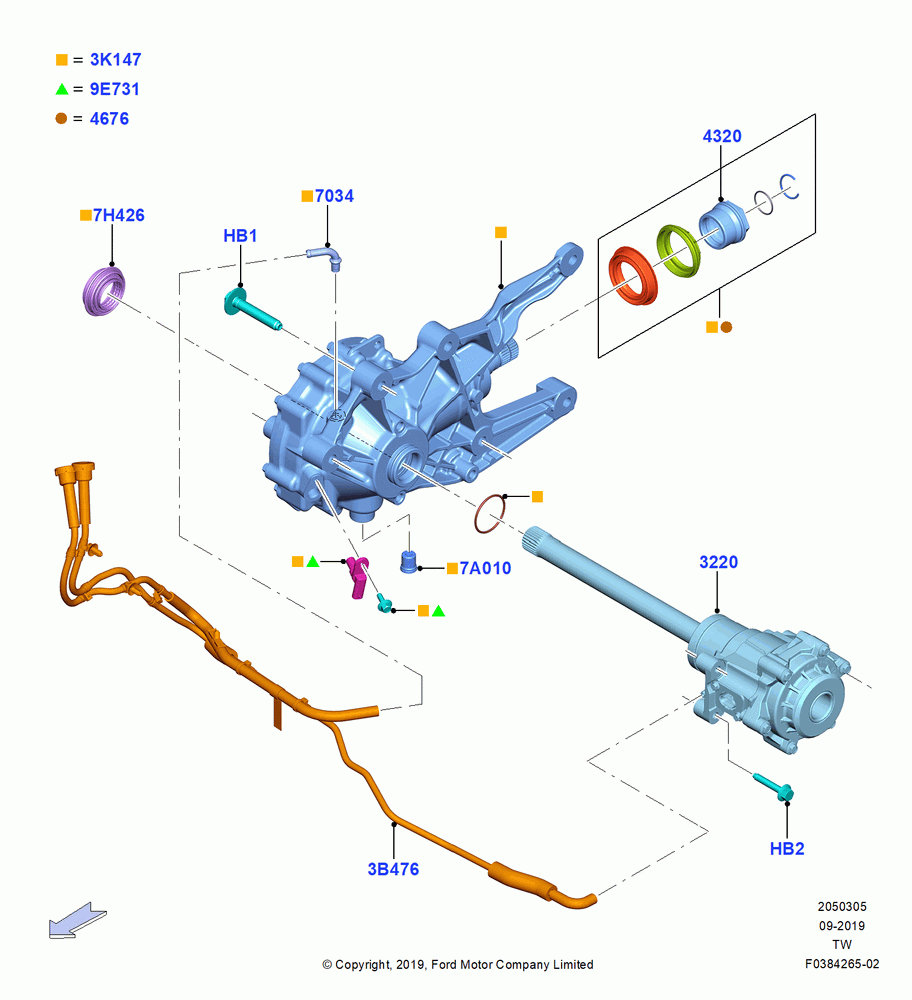 Схема установки L1MZ-3B403-F
